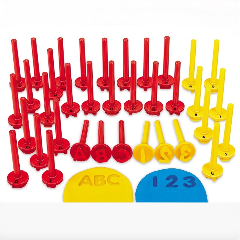 EUC Lakeshore Learning Uppercase Alphabet & Number Dough Stampers (36 Piece SET)